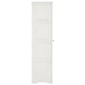 Berkfield Plastic Cabinet 40x43x164 cm Wood Design White