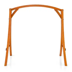 Costway Wood Swing Frame A-Shaped Heavy-Duty Swing Stand 300 kg Capacity Backyard Garden Patio