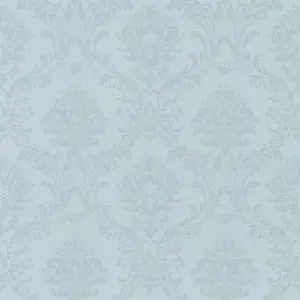 Galerie Classic Silks 3 Blue Silk Effect Damask Smooth Wallpaper