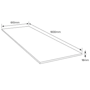 MDF Fibreboard (L)1830mm (W)607mm (T)18mm