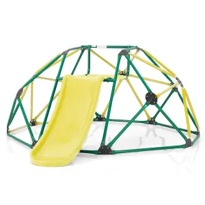 Costway 8FT Dome Climber Kids Toddler Climbing Frame With Slide Geometric Climbing Dome