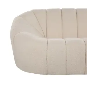 3 Seater Boucle Fabric Sofa White LOMMA