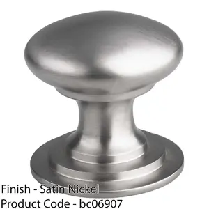 Victorian Tiered Door Knob - 42mm Satin Nickel Cabinet Pull Handle Round Rose