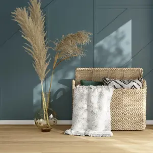 GoodHome Dark grey Plain Faux fur Throw