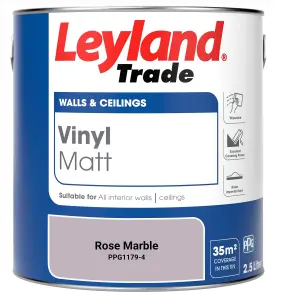 Leyland Trade Vinyl Matt Walls & Ceilings Emulsion Paint Rose Marble (PPG1179-4) 2.5L