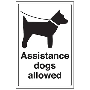 Assistance Dogs Allowed Info Sign - Adhesive Vinyl - 200x300mm (x3)