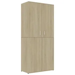 Shoe Cabinet Sonoma Oak 80x39x178 cm Engineered Wood