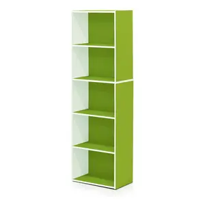 Aliesha Open Shelf Bookcase Green/White / 132.1cm H x 40.1cm W x 23.9cm D