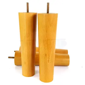 TURNED WOOD LEGS OAK 230mm HIGH SET OF 4 REPLACEMENT FURNITURE BUN FEET SETTEE CHAIRS SOFAS FOOTSTOOLS M10 PKC148