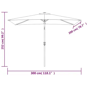 Berkfield Outdoor Parasol with Metal Pole 300x200 cm Black