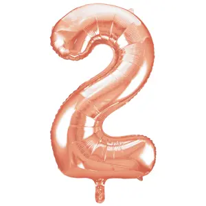 Unique Party 34 Inch Rose Gold Supershape Number Foil Balloon Rose Gold (9)