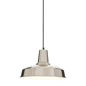 Interiors by Premier New Foundry Deep Plate Iron Pendant Light