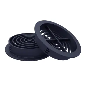 4 x Blue/Black Plastic 70mm Round Soffit Air Vents/Push in Roof Discs