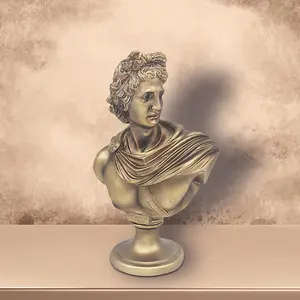 Bronzed Figurine Apollo Deity Resin Greek Ornament Home Decoration Antique Look