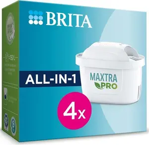 BRITA MAXTRA PRO All-In-1 Water Filter Cartridge 4 Pack (New) - Original BRITA Refill Reducing Impurities, Chlorine, PFAS, Pesticides And Limescale