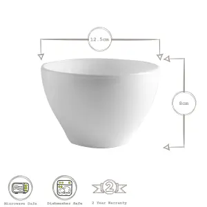 Bormioli Rocco - Toledo Glass Cereal Bowls - 12cm - White - Pack of 4