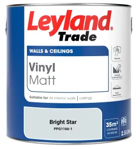 Leyland Trade Vinyl Matt Walls & Ceilings Emulsion Paint Bright Star (PPG1166-1) 2.5L