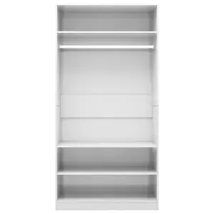 Wardrobe High Gloss White 100x50x200 cm Engineered Wood