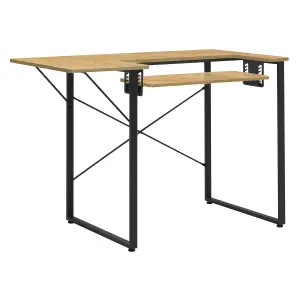 Dart Sewing Machine Table With Folding Top In Charcoal Black / Ashwood