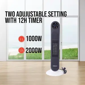 BELACO PTC TOWER HEATER WITH REMOTE - 12H TIMER