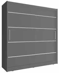 Maja Sliding Door Alu Wardrobe 180cm in Grey