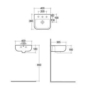 RAK Series 600 Cloakroom Suite Inc 400mm Basin