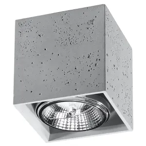 Valde Concrete Grey 1 Light Classic Ceiling Light