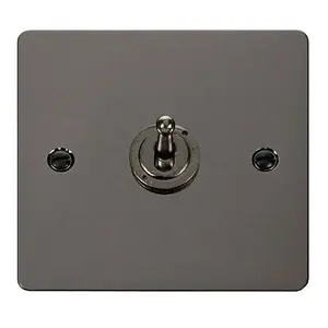 Flat Plate Black Nickel 1 Gang 2 Way 10AX Toggle Light Switch - SE Home