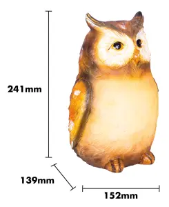 Garden Outdoor Solar Powered Light Up Animal Owl Bird Ornament Gnome Decoration