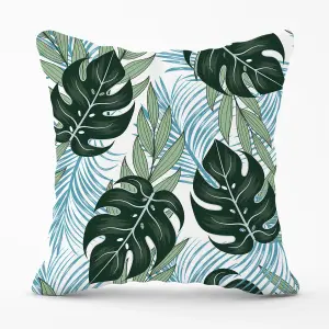 Tropical Pattern With Bright Plants And Flowers Cushions 60cm x 60cm