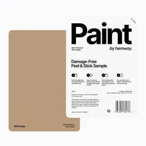 Hemway Chalk Based Furniture Paint Matt A5 Sample, Warm Beige, Peel & Stick Swatch For Interior Walls Wood