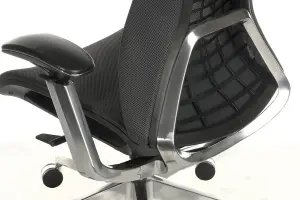 Quantum Luxury Mesh Executive Chair Black Frame with automatic weight tension control and brushed aluminium components