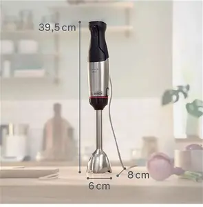 Bosch Series 6 Ergomaster Pressure Controlled 3-In-1 Hand Blender With Ice Crusher & Chopper, Black