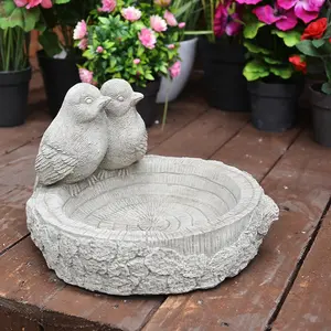 Floor level Stone Birdbath / Bird feeder