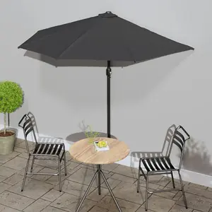 Berkfield Balcony Parasol with Aluminium Pole Anthracite 270x135 cm Half