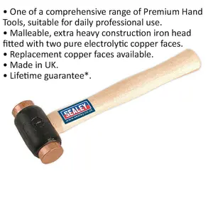 Premium 1.75lb Copper Faced Hammer with Hickory Handle - Heavy Duty Performance