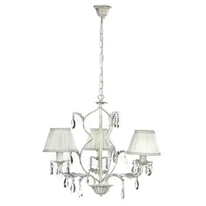 Luminosa Karen 3 Light Multi Arm Chandelier With Shades, Ivory