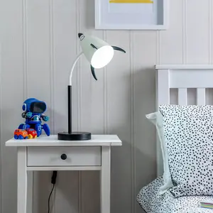 ValueLights Rocket Table Lamp Desk Light Adjustable Flexi Neck Integrated LED Reading Light