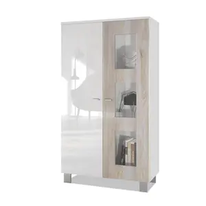 Display Cabinet Nordic oak/White / Without