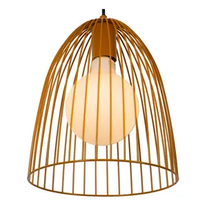 Lucide Macarons Retro Pendant Light 24.5cm- 1xE27 - Ocher Yellow