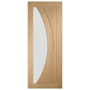 Internal Salerno Oak Clear Glass Door 2040 x 826 x 40mm