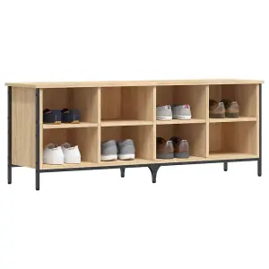 Berkfield Shoe Cabinet Sonoma Oak 131x35x50 cm Engineered Wood