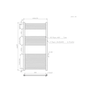 Wiest Straight Heated Towel Rail Radiator Bathroom Ladder Warmer Chrome / 120cm H x 60cm W x 3cm D