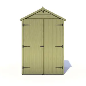 Shire 4x3 Overlap Double Door Windowless Apex Shed Pressure Treated