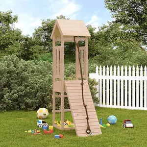 Berkfield Playhouse with Climbing Wall Solid Wood Pine