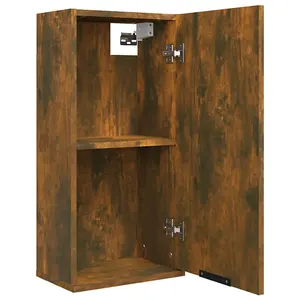 Berkfield Wall-mounted Bathroom Cabinet Smoked Oak 32x20x67 cm