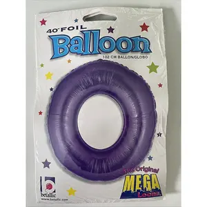 Betallic Number 0 Glitz Balloon Purple (One Size)