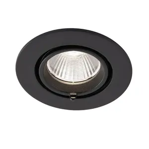 Luminosa Axial CCT 10.5W Round Recessed Downlight Matt Black Paint