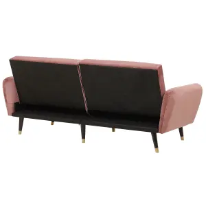 Beliani Glam Sofa Bed VIMMERBY Pink Velvet