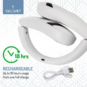 Valiant Neck Fan includes Wireless and Rechargeable Features - 3 Speed Settings